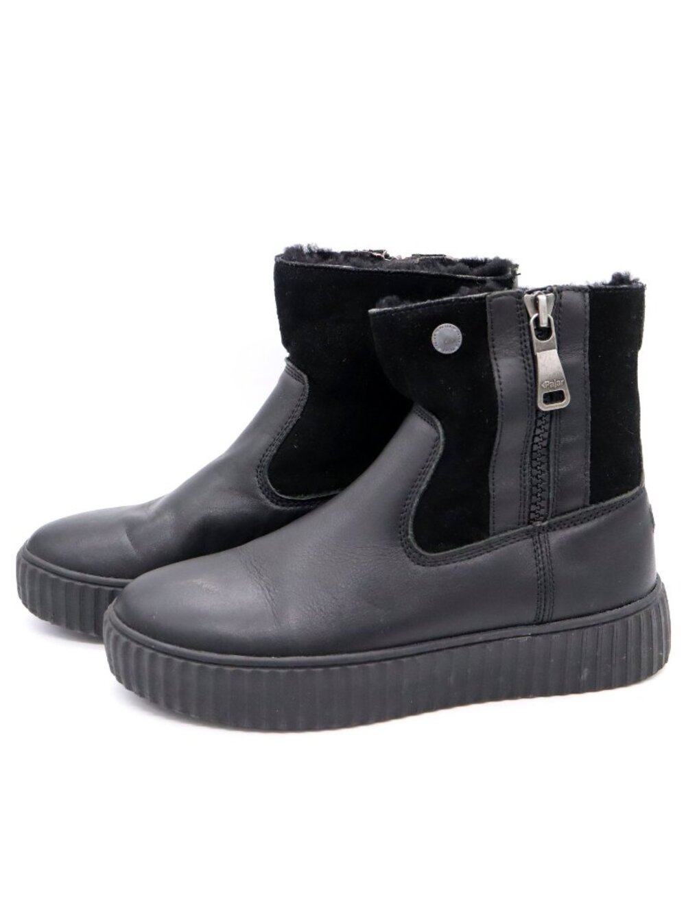Pajar Canada Caline Boots Women Sz 9 Black Leather Sheepskin Waterproof